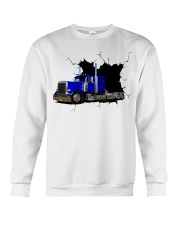 Blue Peterbilt Tractor Crack Sticker Crewneck Sweatshirt tile