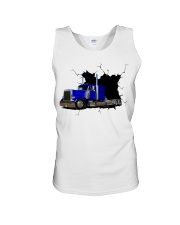 Blue Peterbilt Tractor Crack Sticker Unisex Tank tile