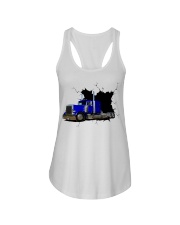 Blue Peterbilt Tractor Crack Sticker Ladies Flowy Tank tile