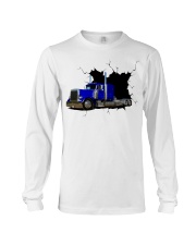 Blue Peterbilt Tractor Crack Sticker Long Sleeve Tee tile