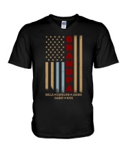 Grandpa American Flag T-Shirt V-Neck T-Shirt tile