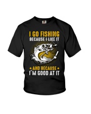 I Go Fishing Because Youth T-Shirt tile
