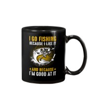 I Go Fishing Because Mug tile
