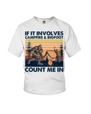 Bigfoot And Campfire Youth T-Shirt tile