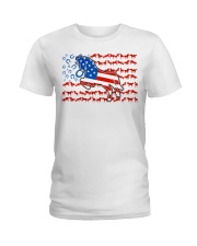 Horse American Flag Ladies T-Shirt tile