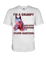 A Grumpy Old Lady V-Neck T-Shirt tile