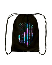 Hairstylist American Flag Drawstring Bag tile