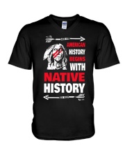American History Begin V-Neck T-Shirt tile