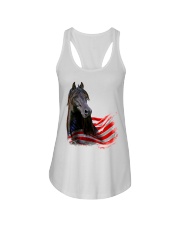 Girl Horse And American Ladies Flowy Tank tile