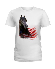 Girl Horse And American Ladies T-Shirt tile