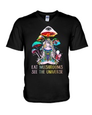 Yoga Eat Mushrooms See The V-Neck T-Shirt tile