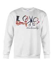 Love Hairdresser American Flag Crewneck Sweatshirt tile