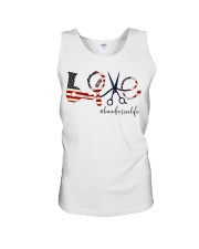 Love Hairdresser American Flag Unisex Tank tile