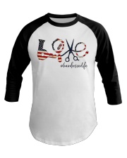 Love Hairdresser American Flag Baseball Tee tile