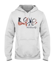 Love Hairdresser American Flag Hooded Sweatshirt tile