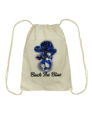 Blue Rose Back The Blue Drawstring Bag tile