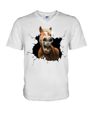 Horse Crack V-Neck T-Shirt tile