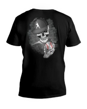 Baseball Skull 2 Sides V1 V-Neck T-Shirt tile