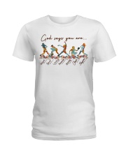 God Says You Are Softball Ladies T-Shirt tile