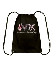 Peace Love Hairstyling Drawstring Bag tile