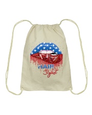 Hair Stylist Independence Day Drawstring Bag tile