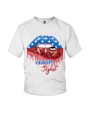 Hair Stylist Independence Day Youth T-Shirt tile