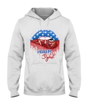 Hair Stylist Independence Day Hooded Sweatshirt tile