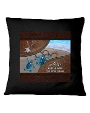 A girl who loves turtles Square Pillowcase tile