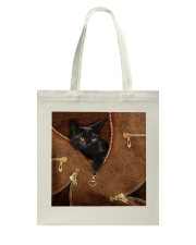 Black Cat Feather Tote Bag tile