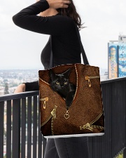 Black Cat Feather All-over Tote aos-all-over-tote-lifestyle-front-05