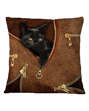 Black Cat Feather Square Pillowcase tile