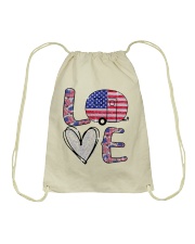 Love Camping Independence Day Drawstring Bag tile