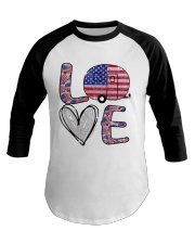 Love Camping Independence Day Baseball Tee tile