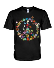 Butterfly And Peace Gift For You V-Neck T-Shirt tile