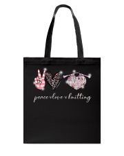 Peace Love Knitting Tote Bag tile