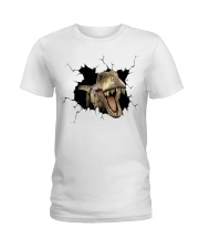 T Rex Crack Ladies T-Shirt tile
