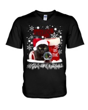 Black Cat - Believe In The Magic Of Christmas V-Neck T-Shirt tile