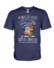 Pisces Girl Make No Mistake My Personality V-Neck T-Shirt tile