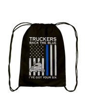 Trucker Back The Blue 2 Sides Drawstring Bag tile