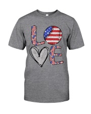 Baseball Love Independence Day Classic T-Shirt front