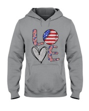 Baseball Love Independence Day Hooded Sweatshirt tile