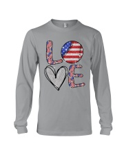 Baseball Love Independence Day Long Sleeve Tee tile