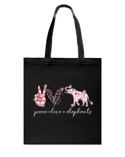 Peace Love Elephants Tote Bag tile