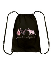 Peace Love Elephants Drawstring Bag tile