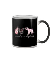Peace Love Elephants Color Changing Mug tile