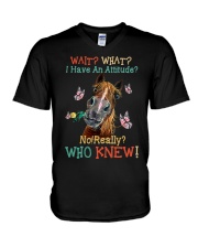 Horse Attitude Really V-Neck T-Shirt tile