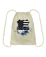 Police Back The Blue Watercolor Drawstring Bag tile