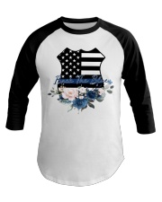 Police Back The Blue Watercolor Baseball Tee tile