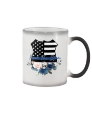 Police Back The Blue Watercolor Color Changing Mug tile