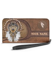 Native American Wolf Womens Clutch Purse Women's Clutch Purse Horizontal front